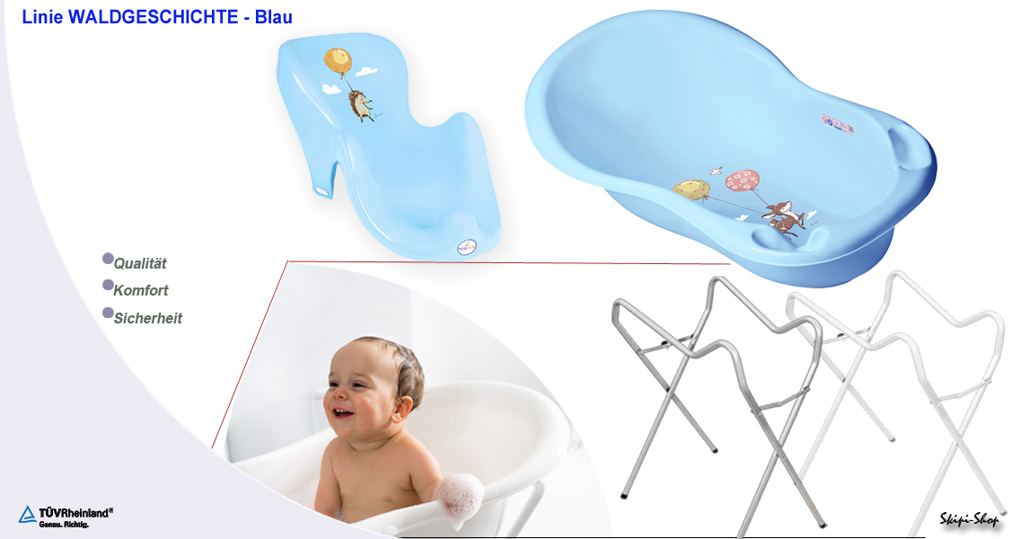 Waldgeschichte Blau Babybadewanne Badesitz Babywanne Mit Ohne